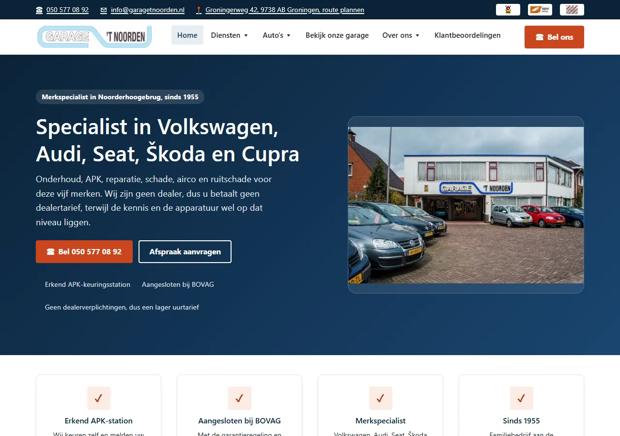 De nieuwe website van Garage 't Noorden